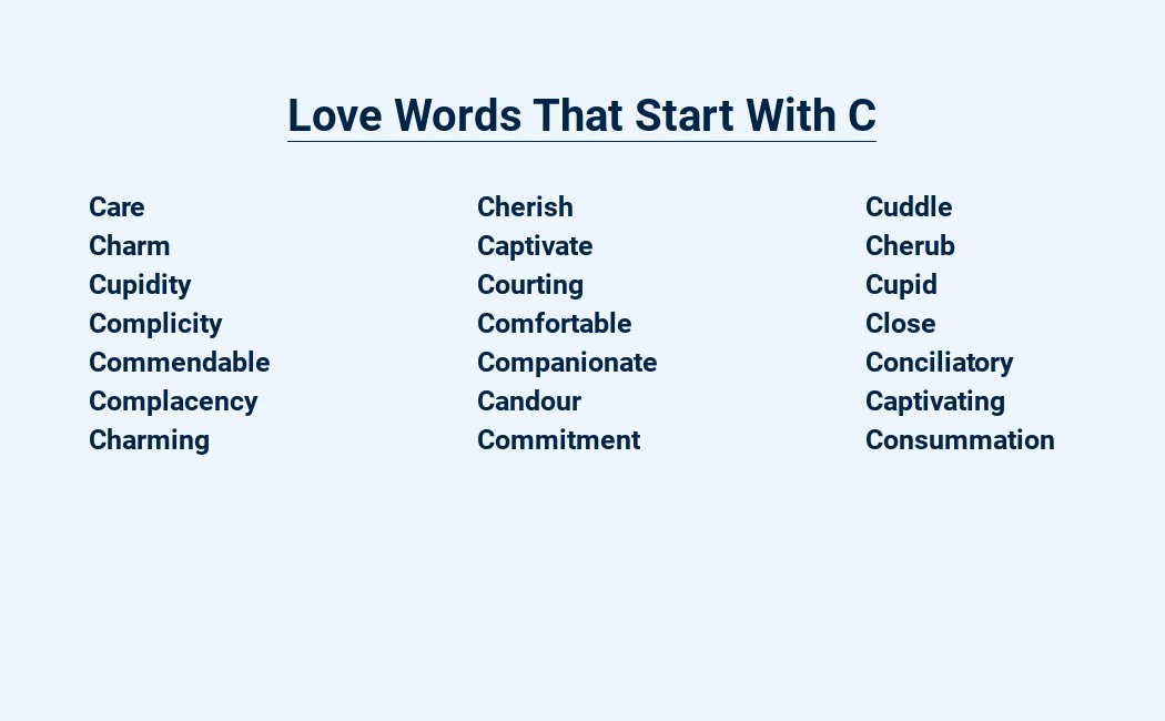 love words that start with c