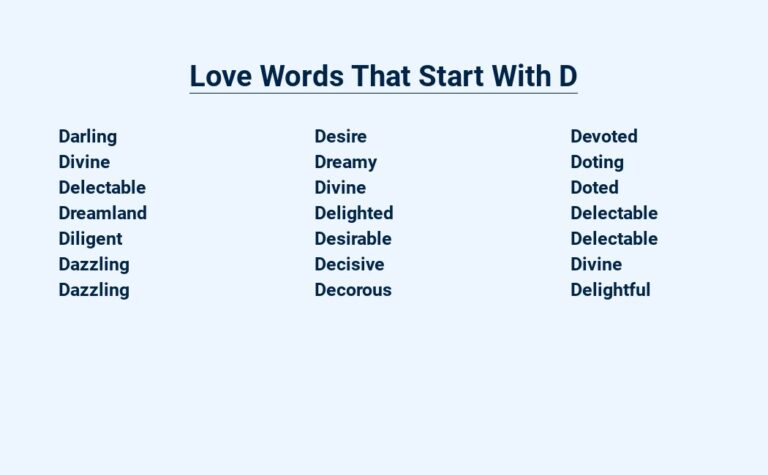 Read more about the article Love Words That Start With D – Delightful Expressions