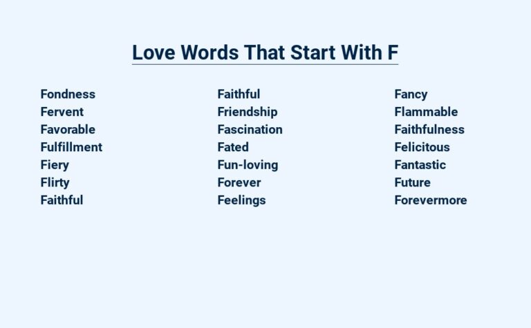 Read more about the article Love Words That Start With F – Fantastic Feelings