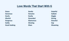 Love Words That Start With G – Gems of Affection