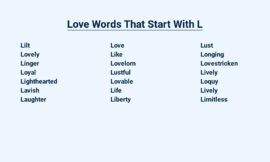 Love Words That Start With L – Let’s Linger