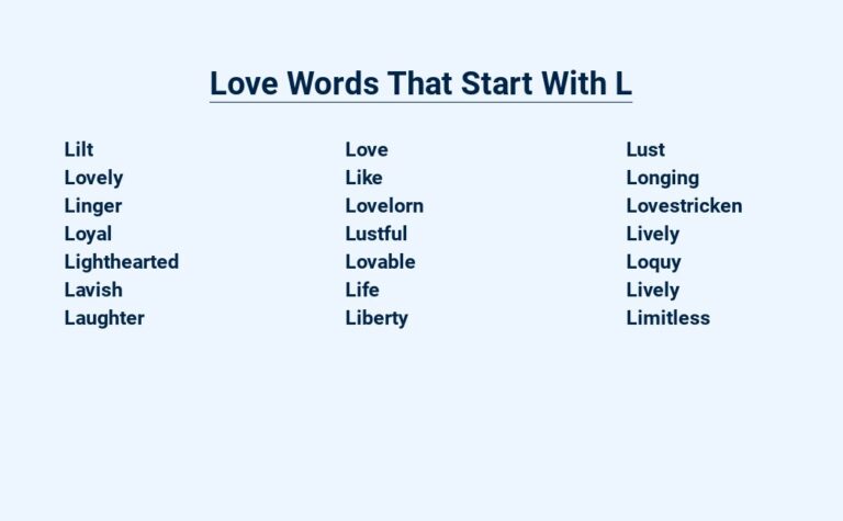 Read more about the article Love Words That Start With L – Let’s Linger