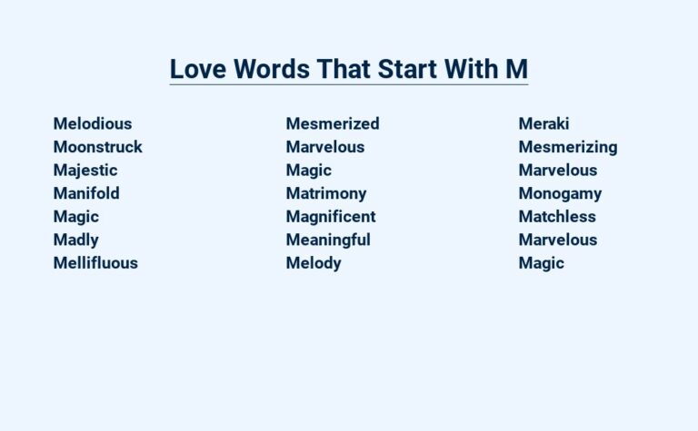 Read more about the article Love Words That Start With M – Magically Meaningful