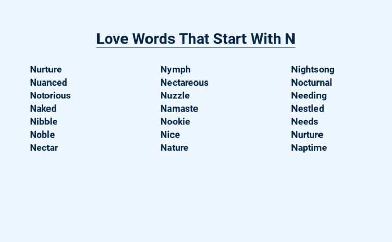 Read more about the article Love Words That Start With N – Naughty and Nice