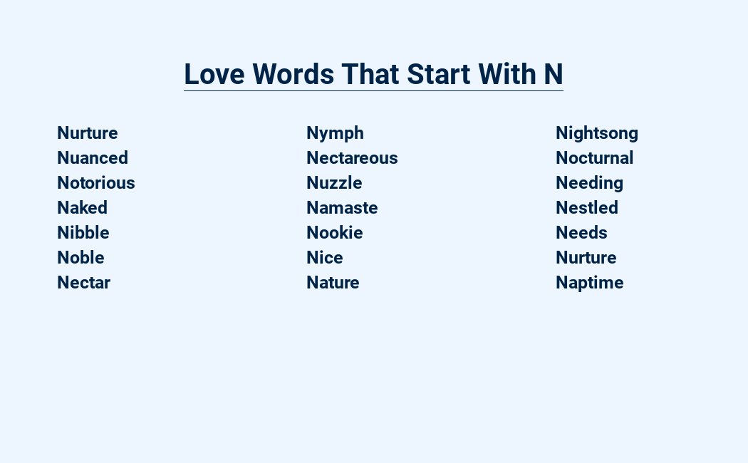 love words that start with n