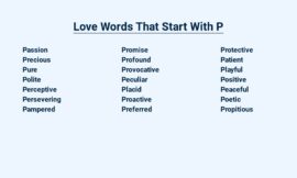 Love Words That Start With P – Precious and Profound