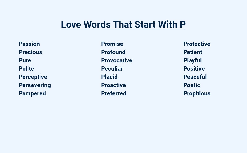 love words that start with p