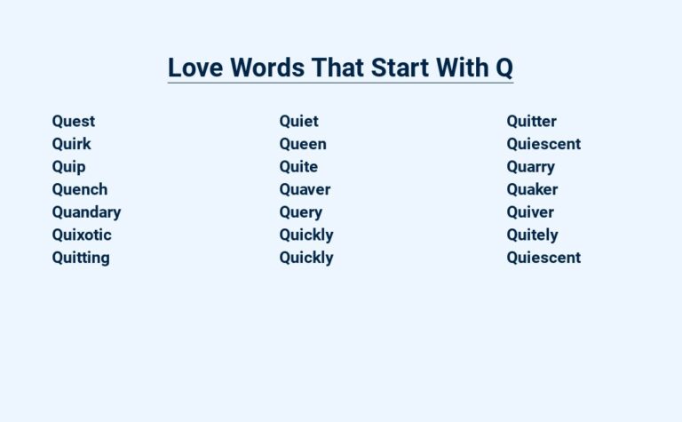 Read more about the article Love Words That Start With Q – The Q-rious Collection