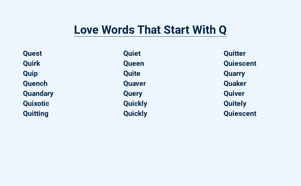 love words that start with q