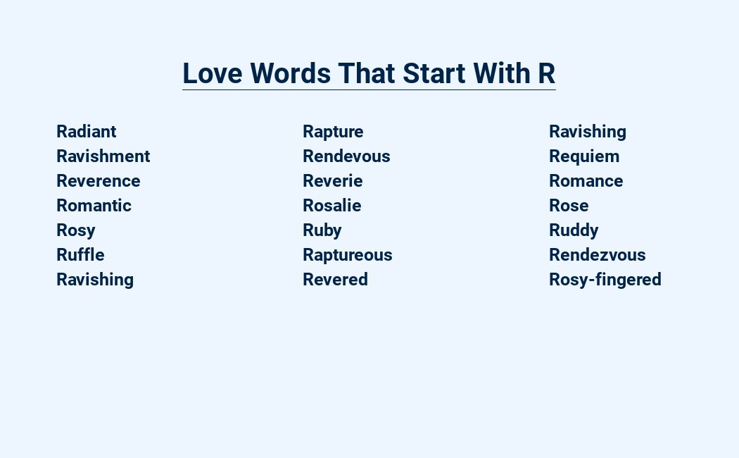 love words that start with r