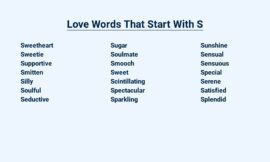 Love Words That Start With S – Sweet Nothings