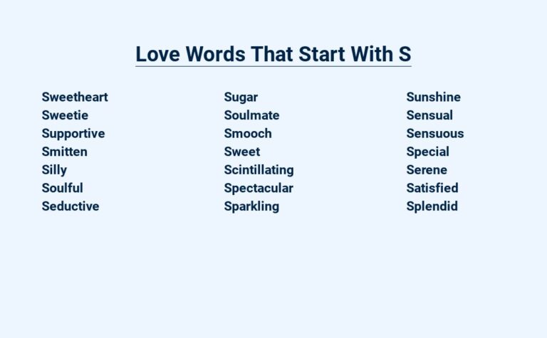 Read more about the article Love Words That Start With S – Sweet Nothings