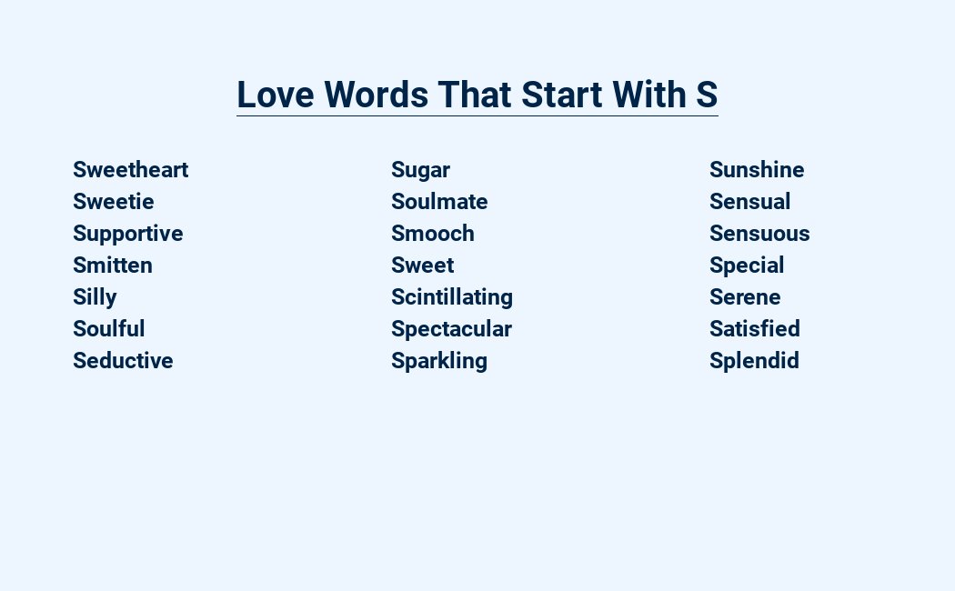 love words that start with s