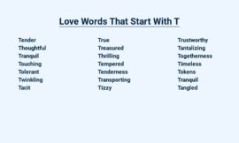 Love Words That Start With T – Timeless Treasures