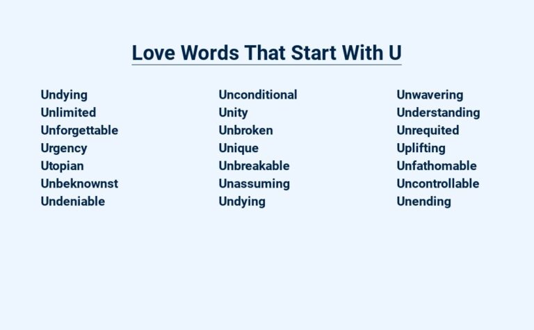 Read more about the article Love Words That Start With U – Unveiling the Utterance of Affection