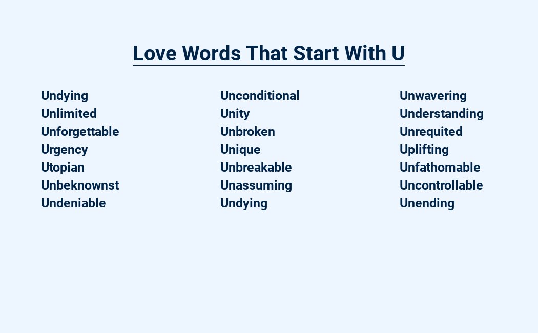 love words that start with u