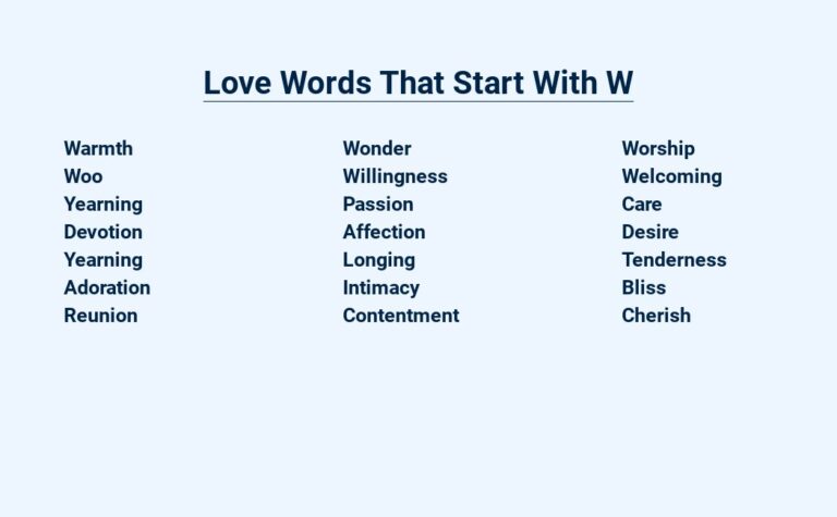 Read more about the article Love Words That Start With W – The Wonderful World of W