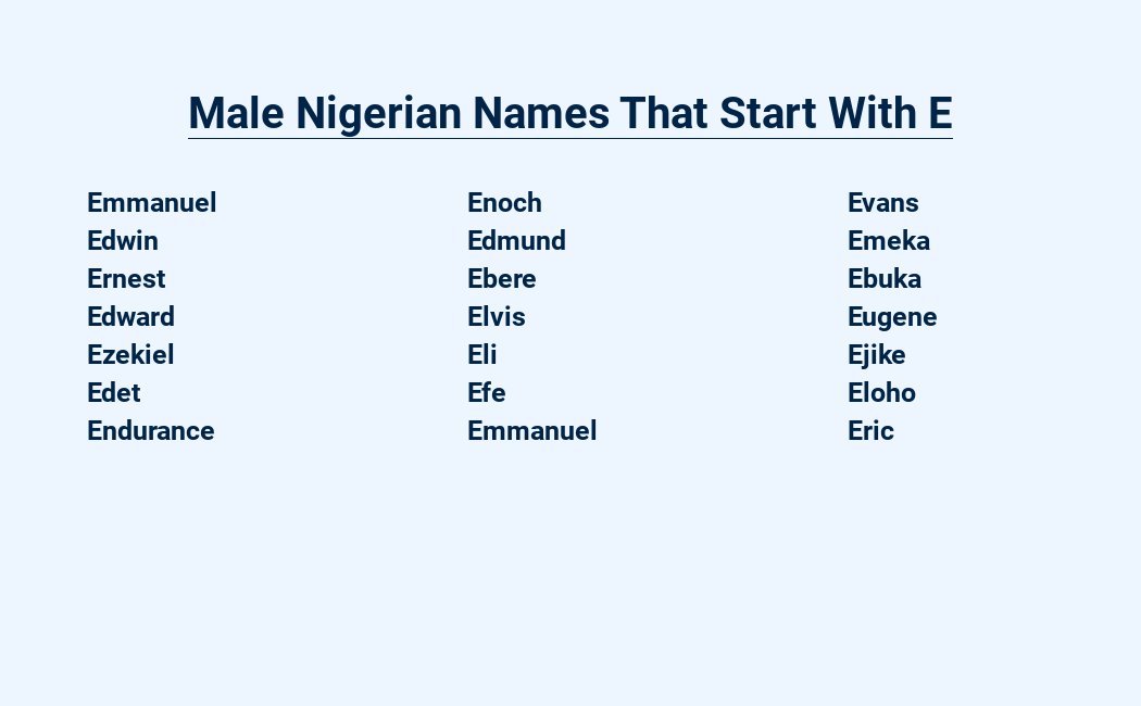 male nigerian names that start with e