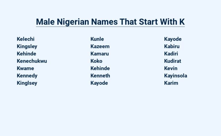 Read more about the article Male Nigerian Names That Start With K – A Rich Heritage