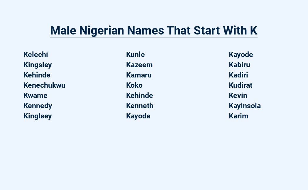 male nigerian names that start with k