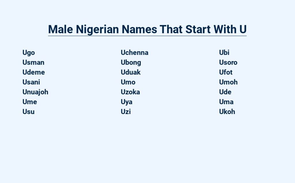 Male Nigerian Names That Start With U - A Glimpse into Nigerian Culture