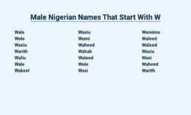 Male Nigerian Names That Start With W – A Journey Through Heritage