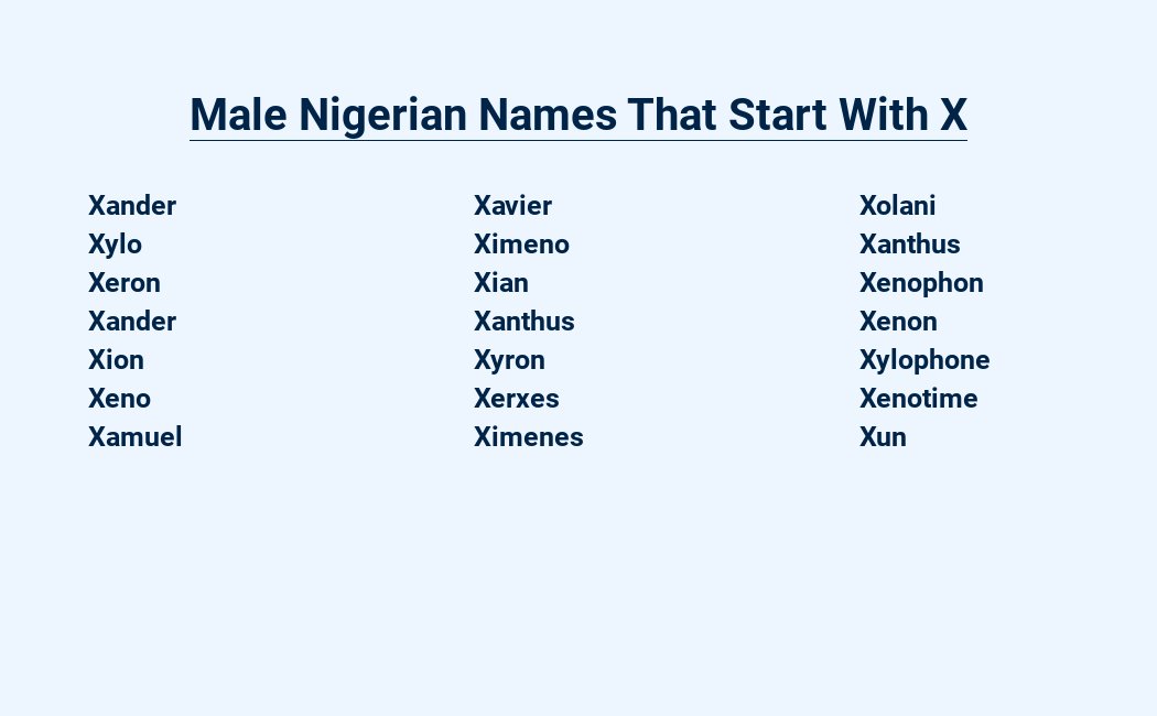 male nigerian names that start with x
