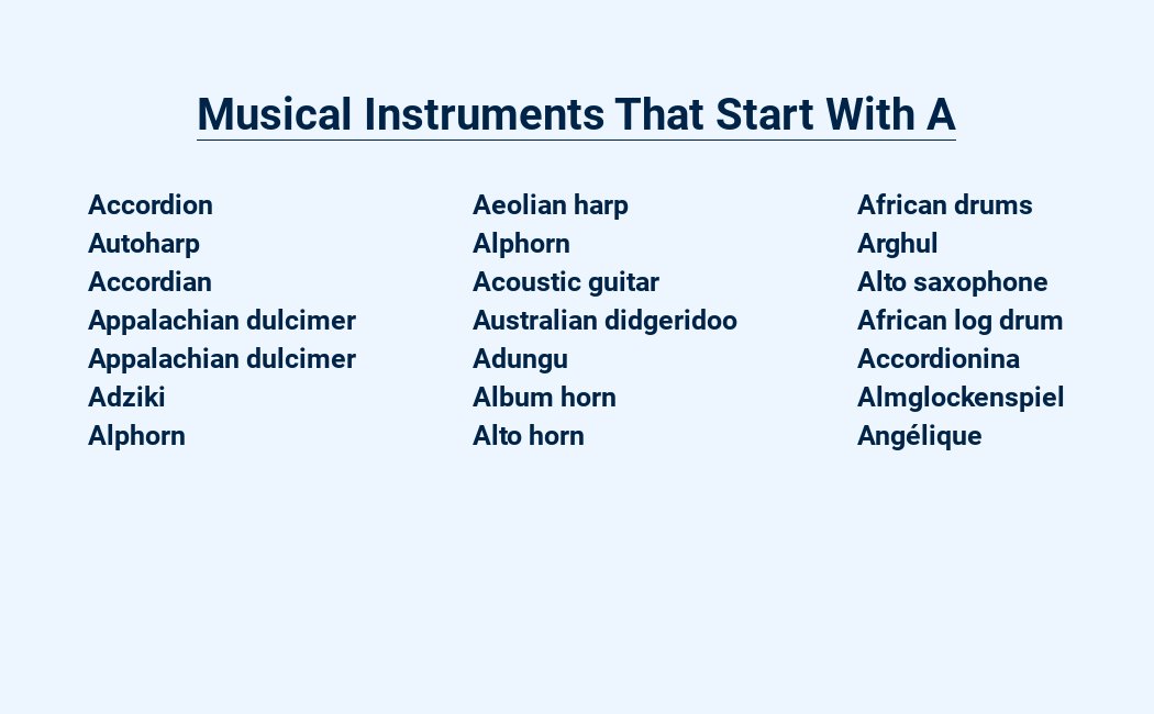 musical instruments that start with a