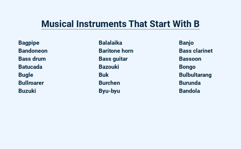 Read more about the article Musical Instruments That Start With B – Blowing, Plucking, and Beating Rhythms