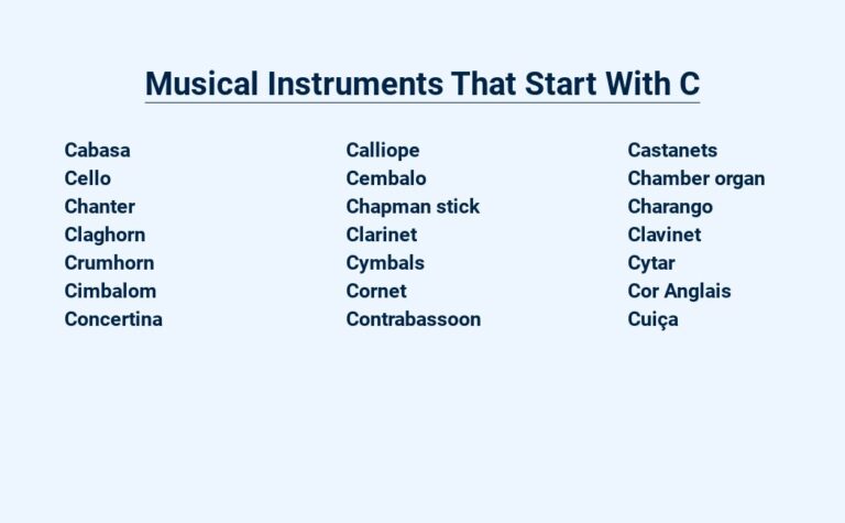 Read more about the article Musical Instruments That Start With C – A Comprehensive Guide