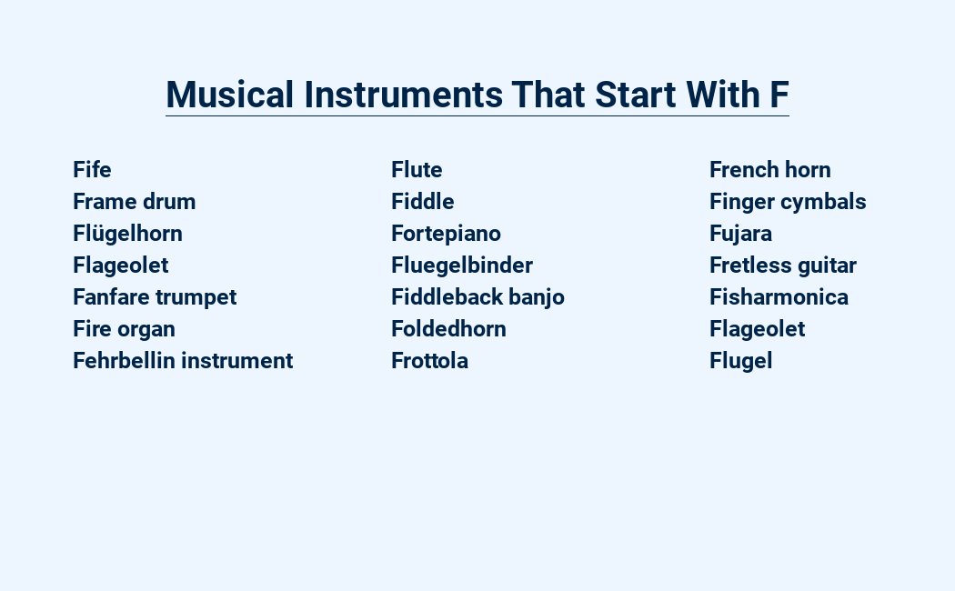 musical instruments that start with f