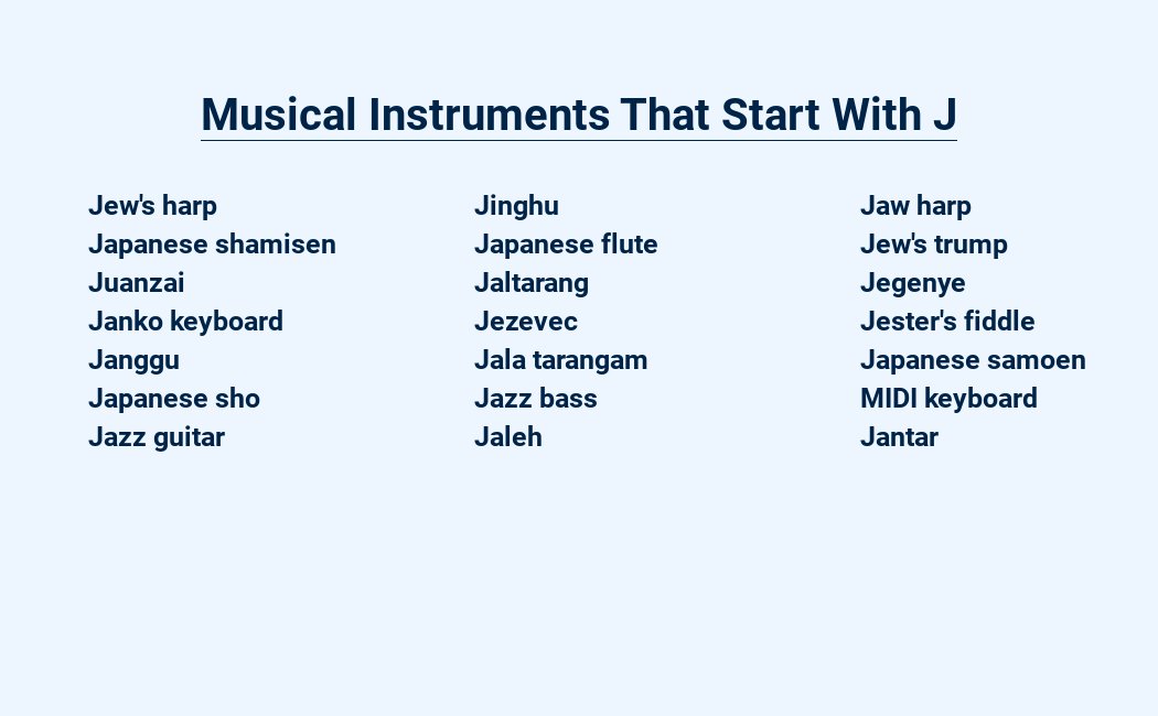 musical instruments that start with j