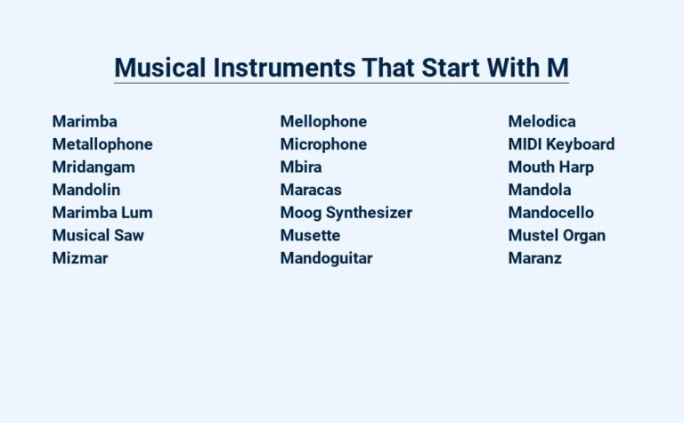 Read more about the article Musical Instruments That Start With M – Melodious Symphony