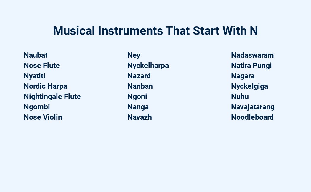 musical instruments that start with n