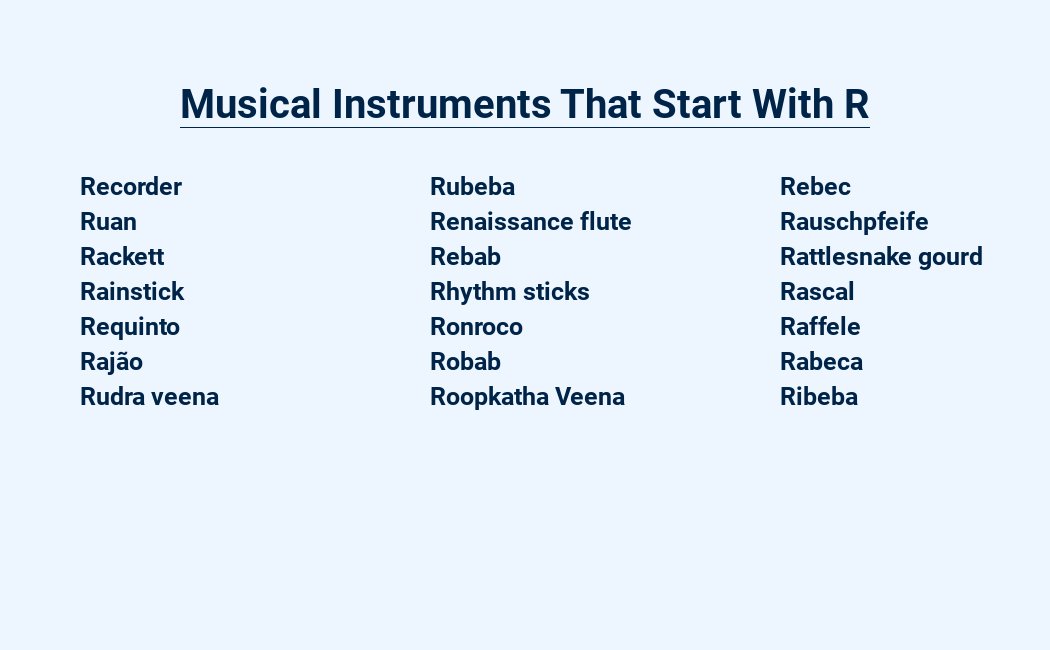 musical instruments that start with r