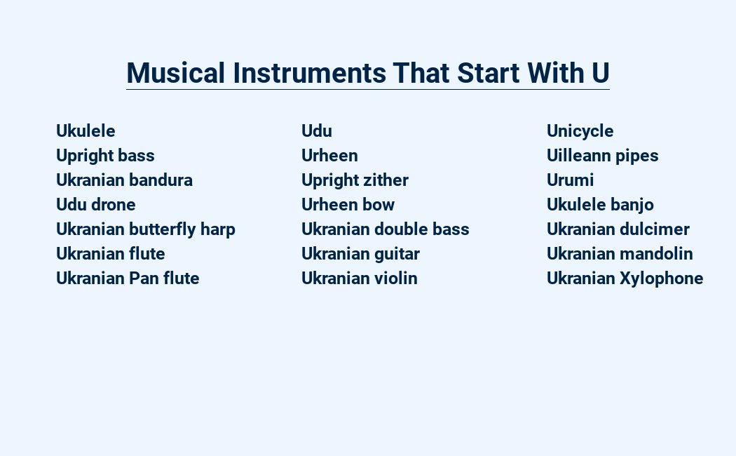 musical instruments that start with u