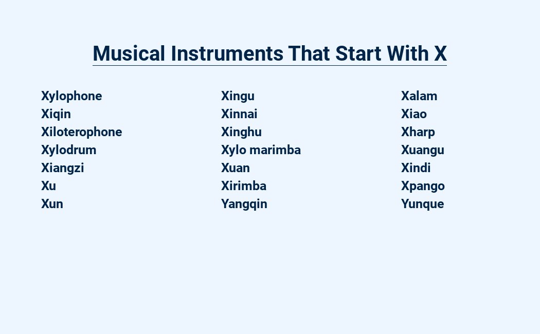 musical instruments that start with x