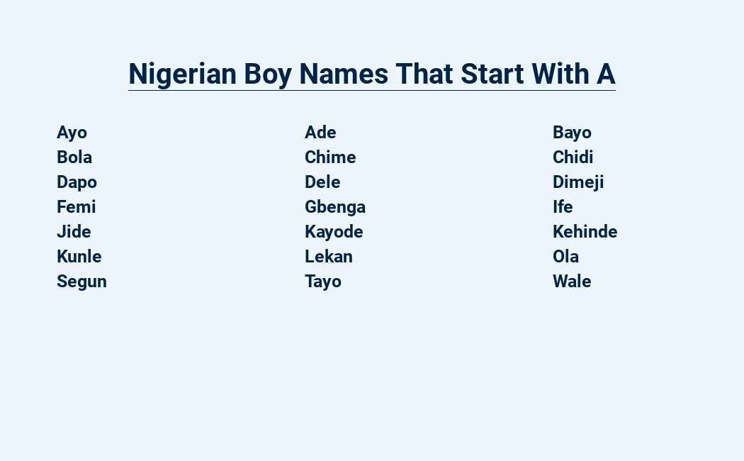 nigerian boy names that start with a