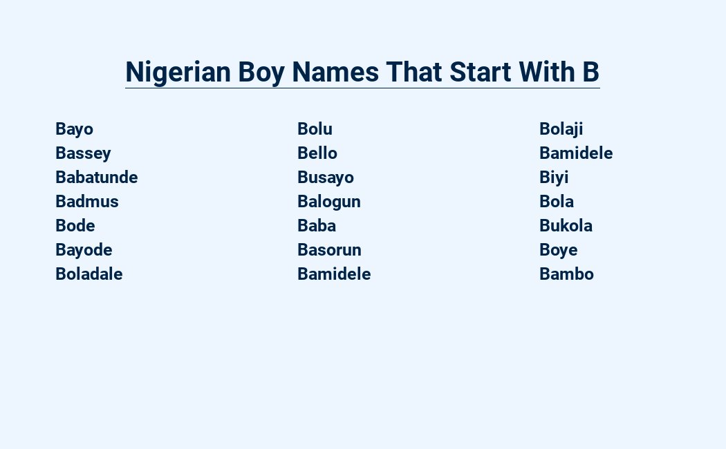 nigerian boy names that start with b