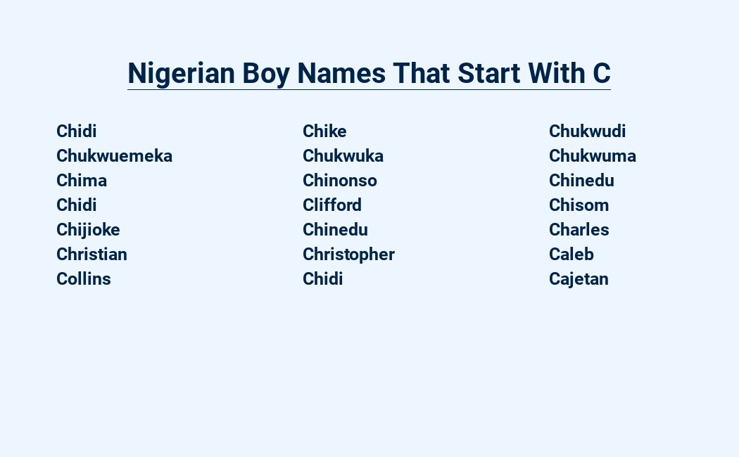 nigerian boy names that start with c