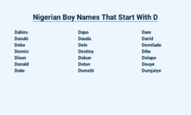 Nigerian Boy Names That Start With D – Distinctive and Meaningful