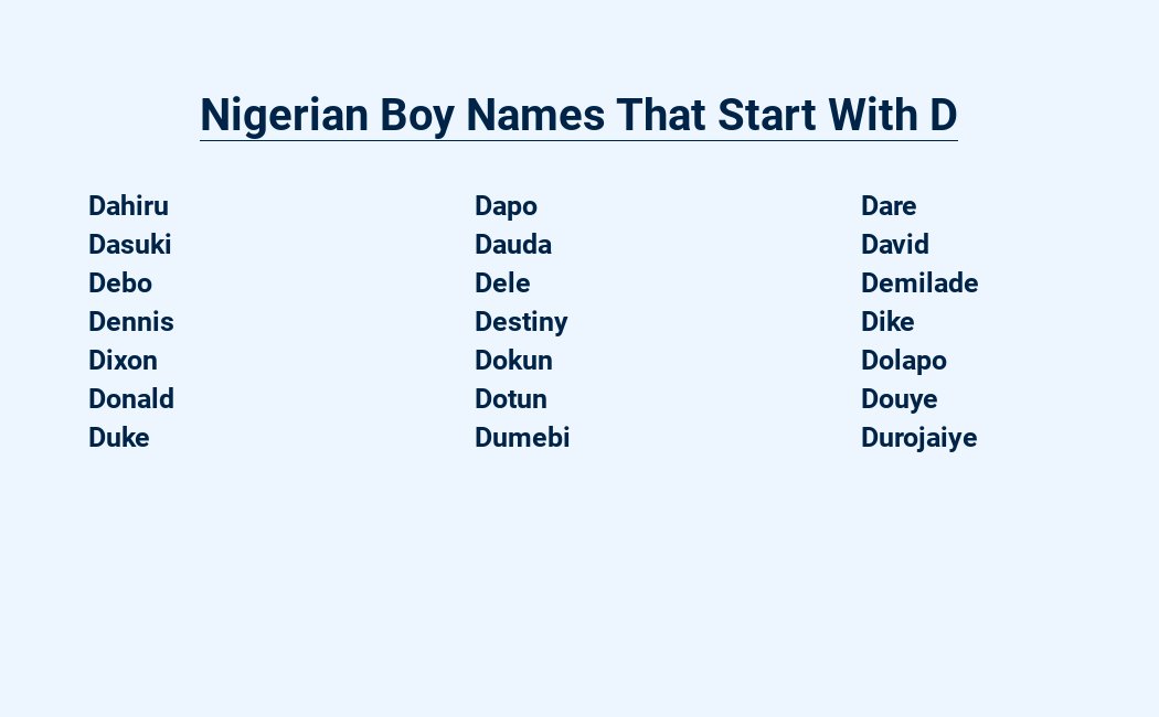 nigerian boy names that start with d