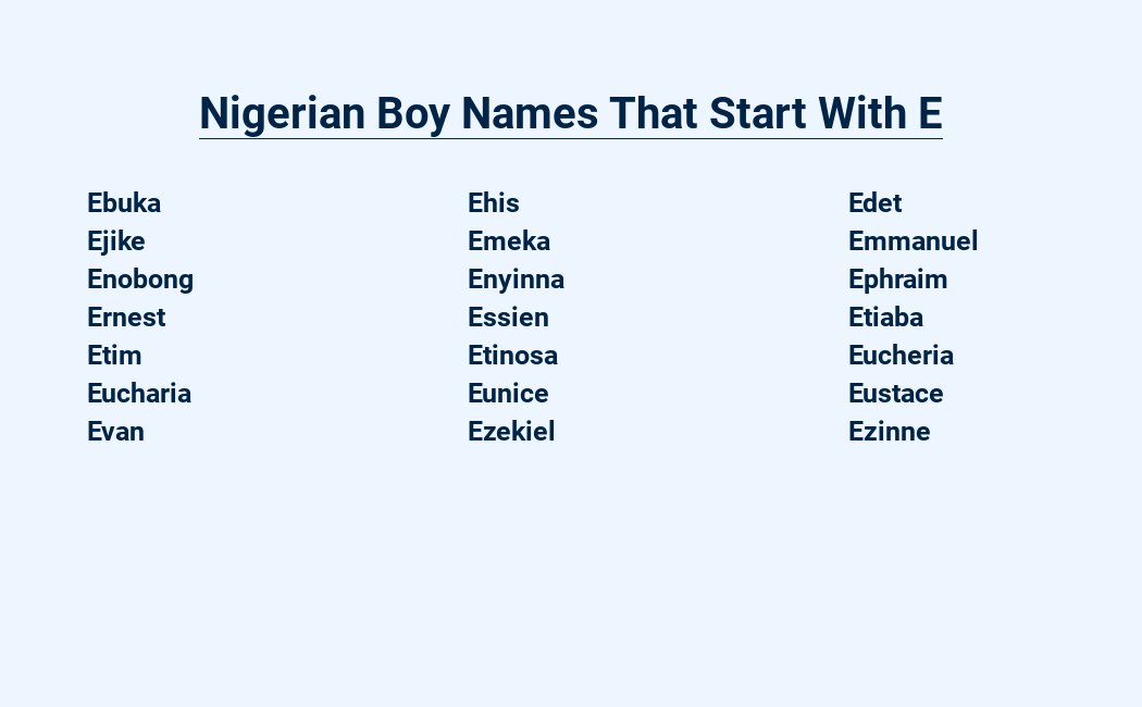 nigerian boy names that start with e
