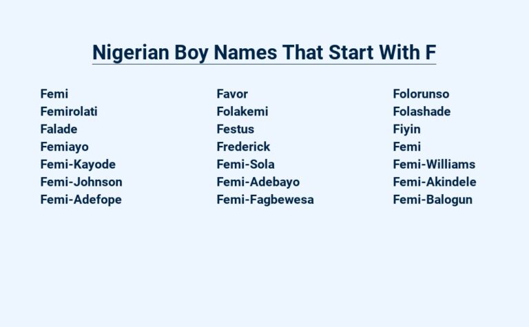 Read more about the article Nigerian Boy Names That Start With F – Unique and Meaningful