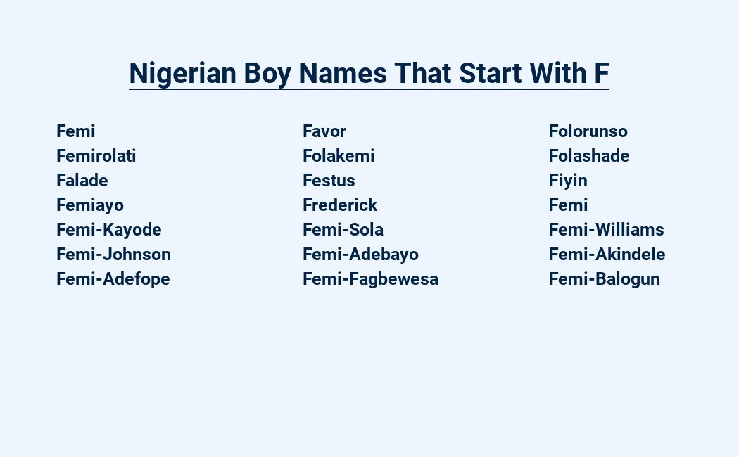 nigerian boy names that start with f