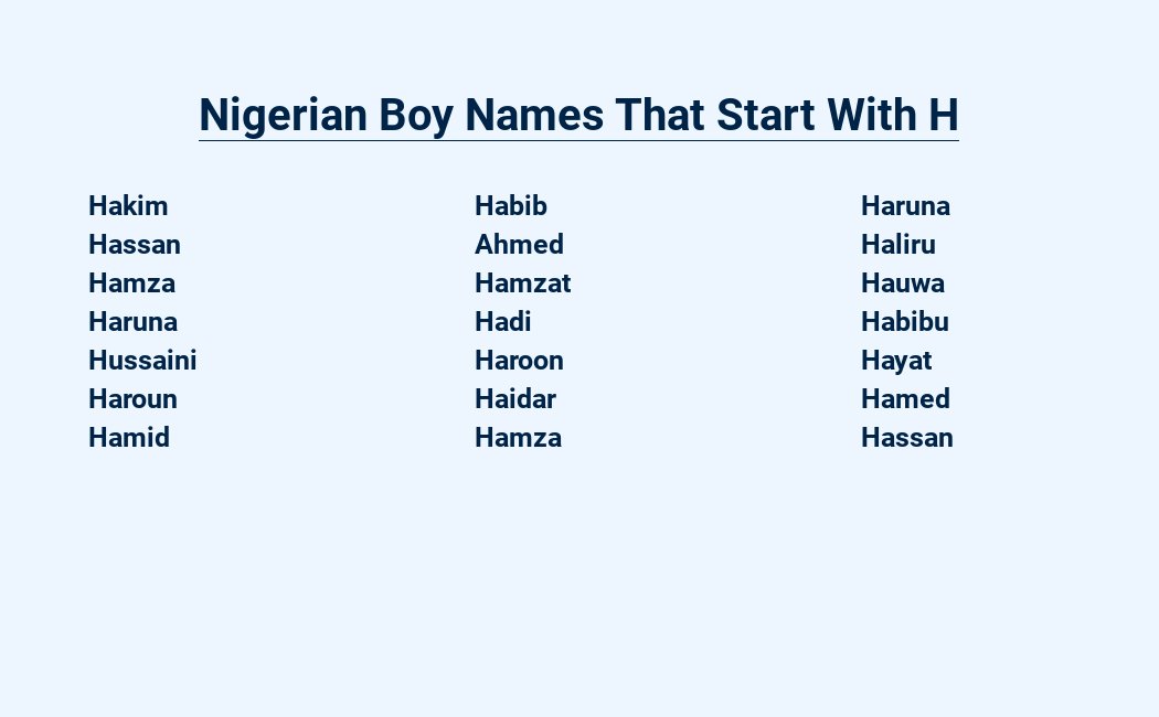 nigerian boy names that start with h