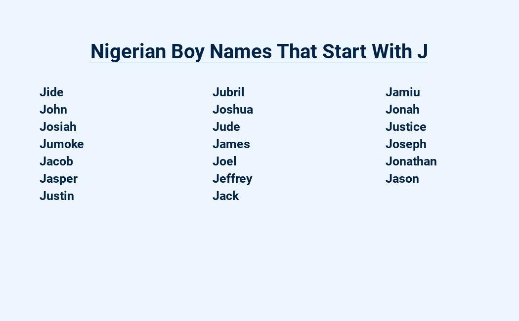 nigerian boy names that start with j