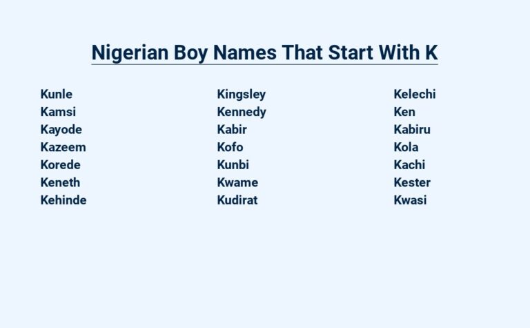 Read more about the article Nigerian Boy Names That Start With K – Distinctive and Meaningful