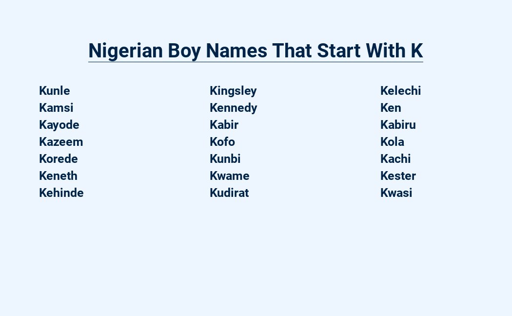 nigerian boy names that start with k