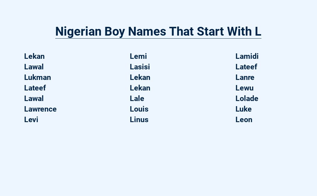 nigerian boy names that start with l